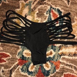 Iheartraves black strappy thong rave bottoms